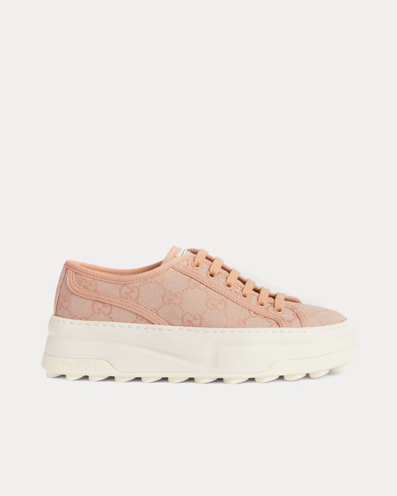 Baskets basses roses en toile Gucci GG Original