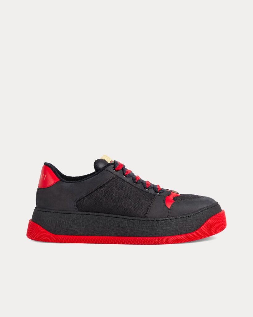 Baskets basses noires en toile GG Screener de Gucci