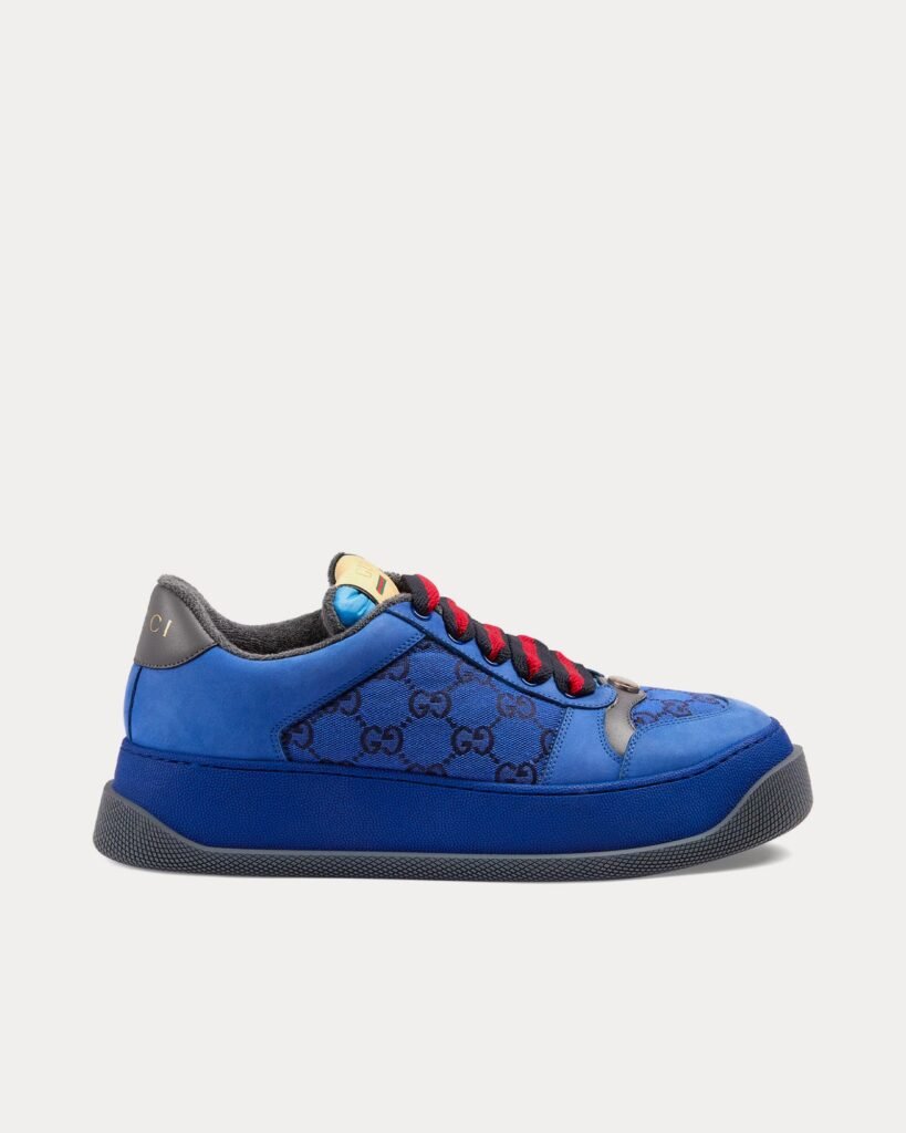 Baskets basses Gucci Screener GG en toile bleu/noir