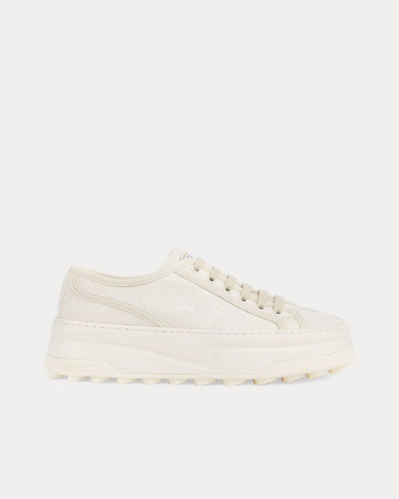 Baskets basses blanches en toile Gucci GG Original
