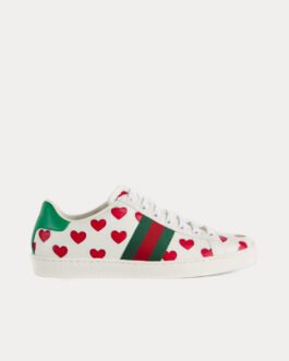 Baskets basses Gucci Ace Valentine Hearts blanches/rouges