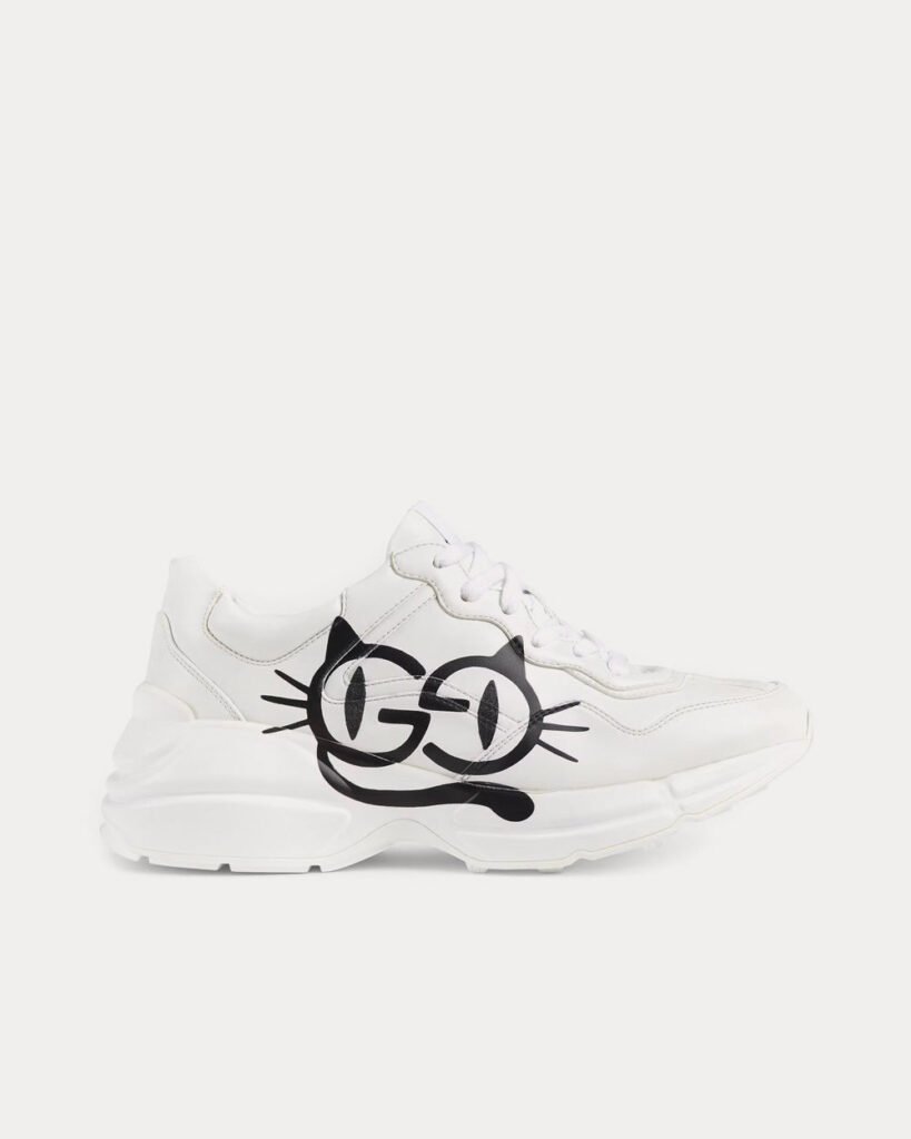 Baskets basses blanches Gucci Rhyton Cat Eyes