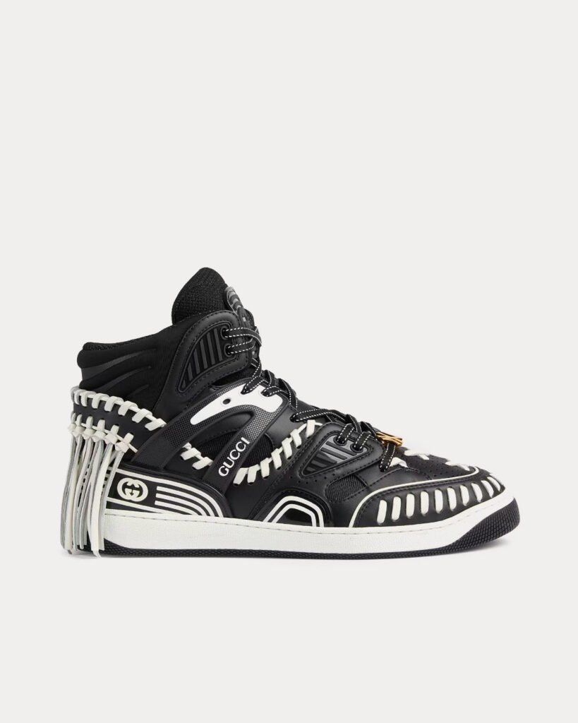 Baskets montantes Gucci Yankees Basket Demetra noires et blanches