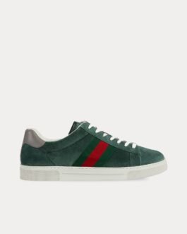 Baskets basses Gucci Ace avec toile en velours vert