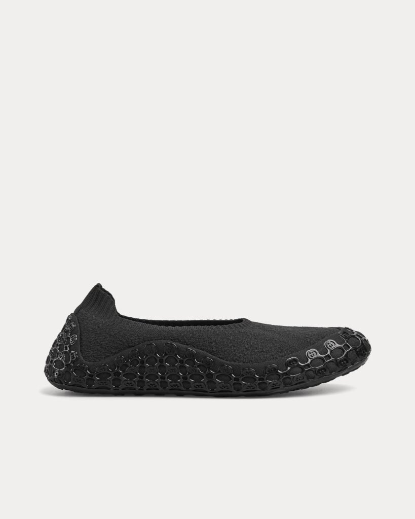 Chaussures à enfiler noires en tissu élastique Gucci