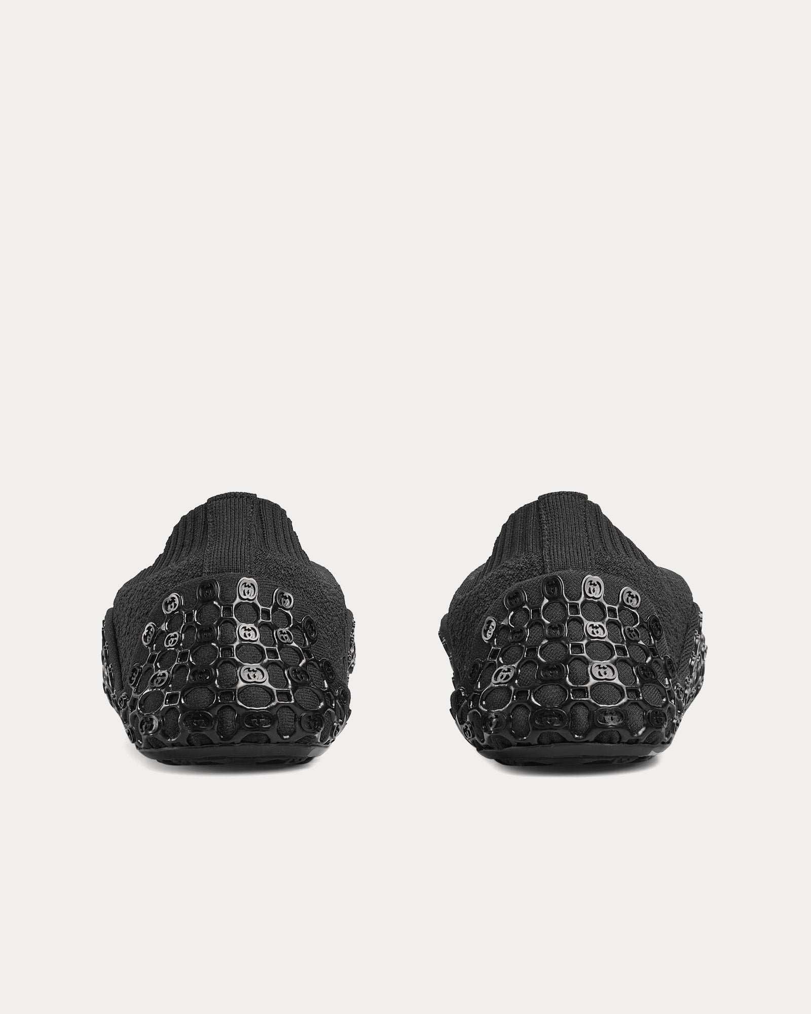 Chaussures à enfiler noires en tissu élastique Gucci – Image 4