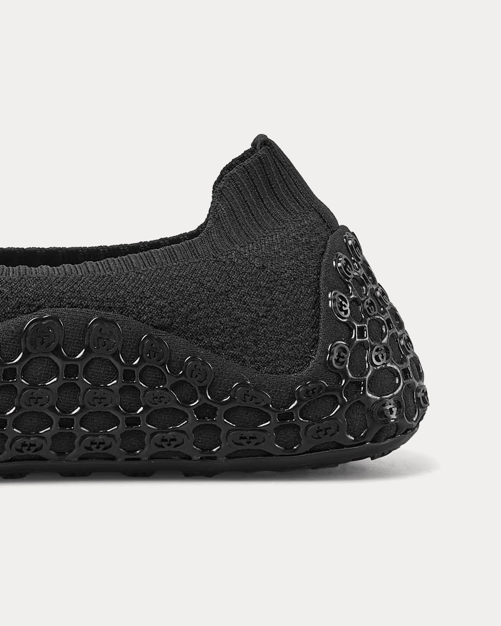 Chaussures à enfiler noires en tissu élastique Gucci – Image 5