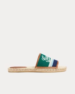 Espadrille Gucci avec inscription Gucci verte/multicolore