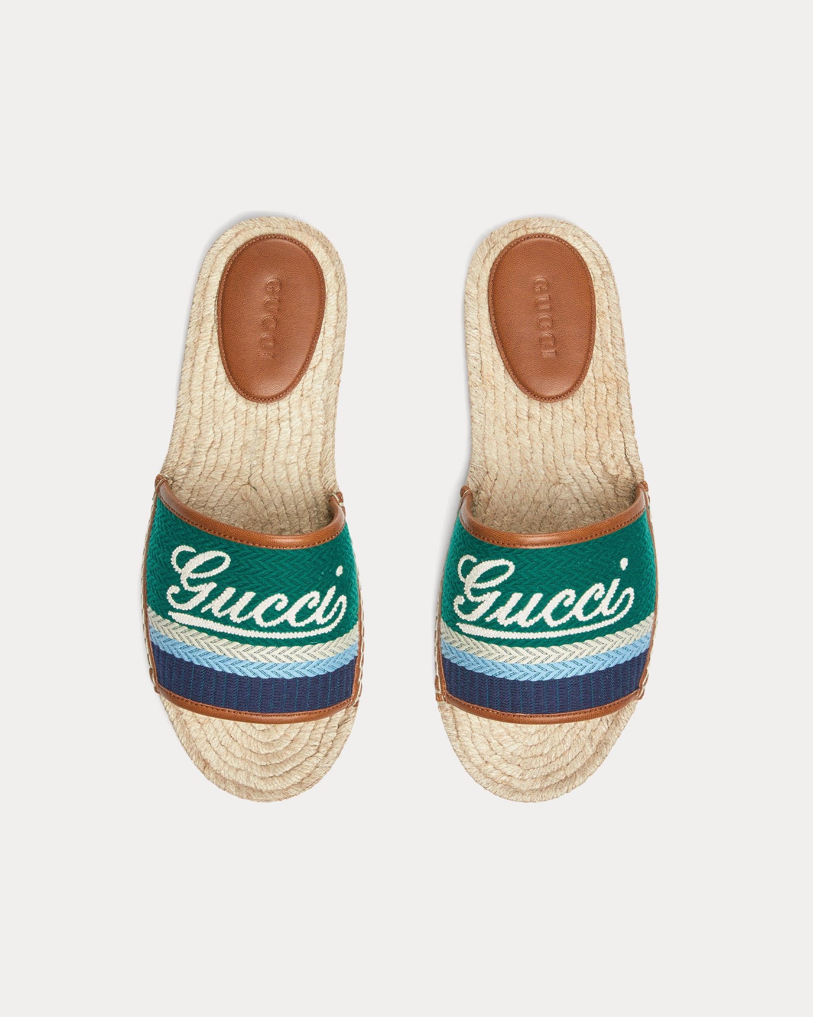 Espadrille Gucci avec inscription Gucci verte/multicolore – Image 2