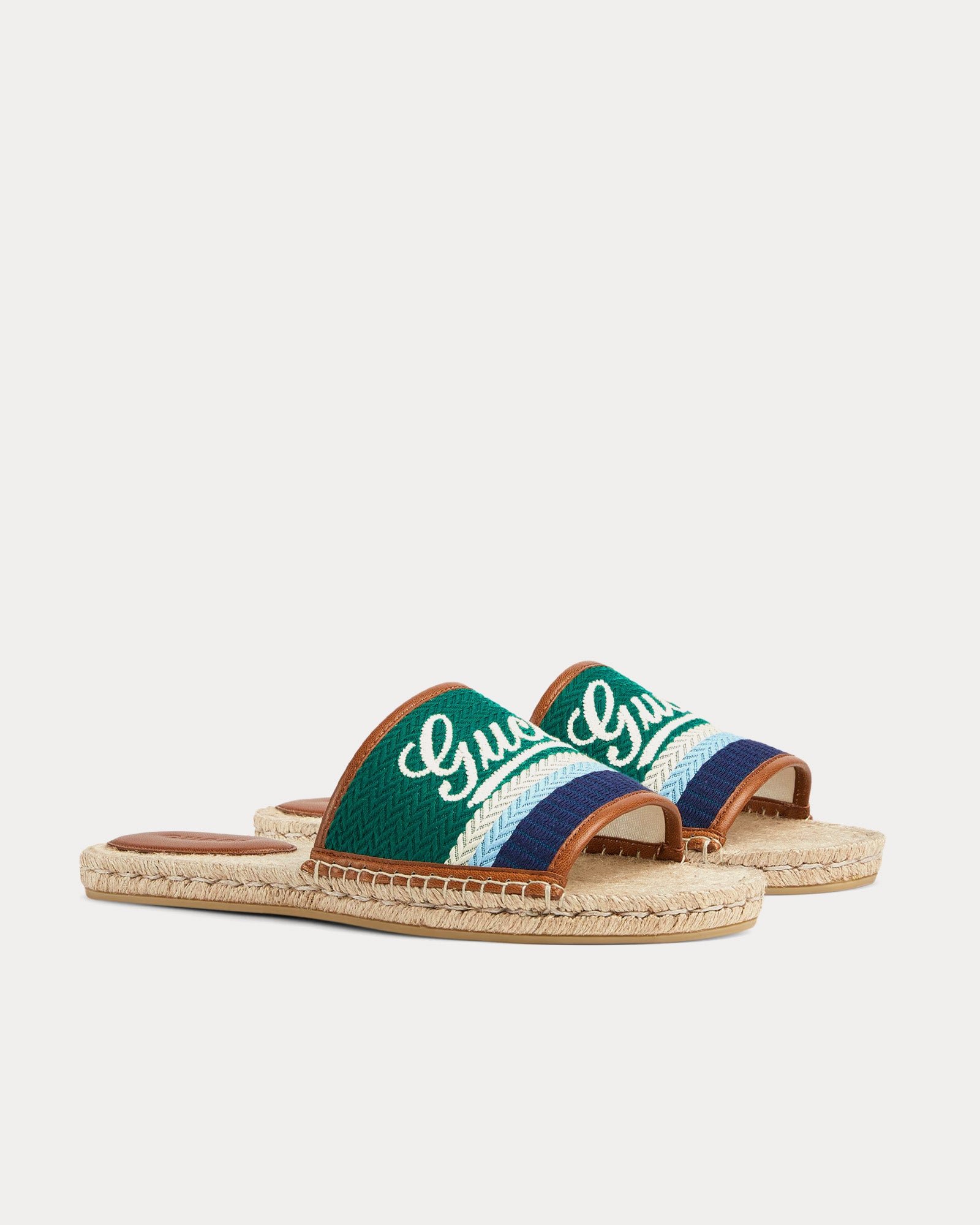 Espadrille Gucci avec inscription Gucci verte/multicolore – Image 3