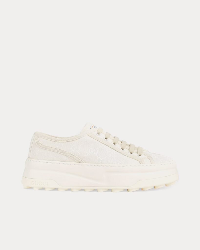 Baskets basses blanches en toile Gucci GG Original