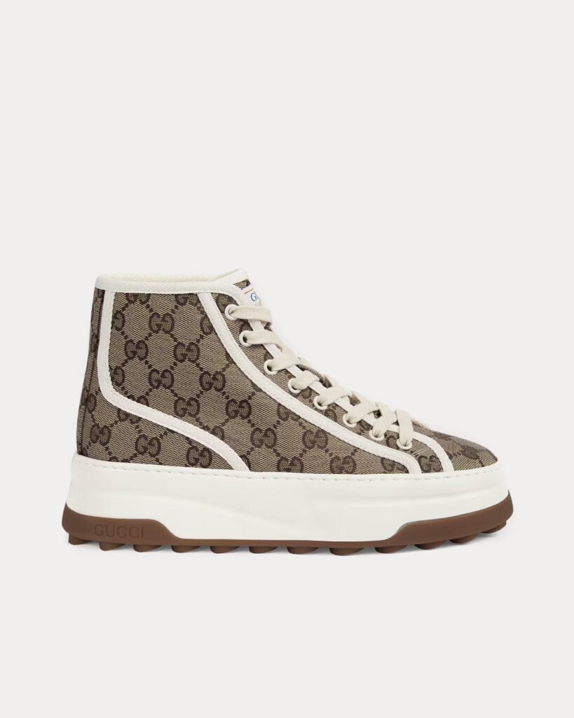 Baskets montantes Gucci GG Original en toile beige/ébène