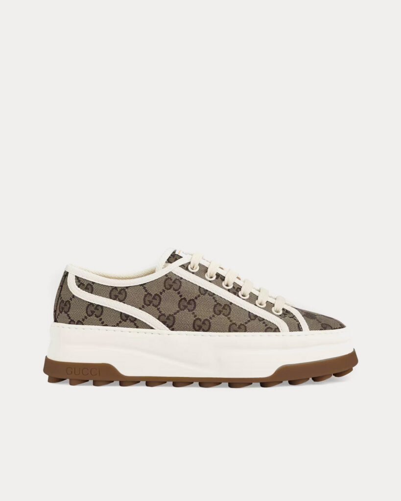 Baskets basses Gucci GG Original en toile beige/ébène