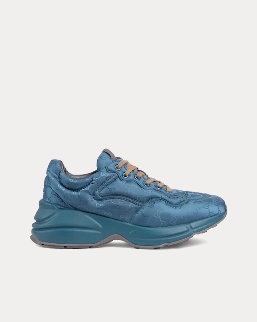 Baskets basses Gucci Rhyton GG en nylon bleu