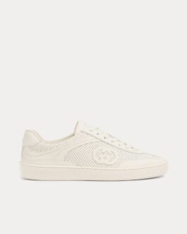 Baskets basses blanches en cuir Gucci G75