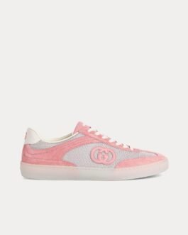 Baskets basses Gucci G75 en daim rose