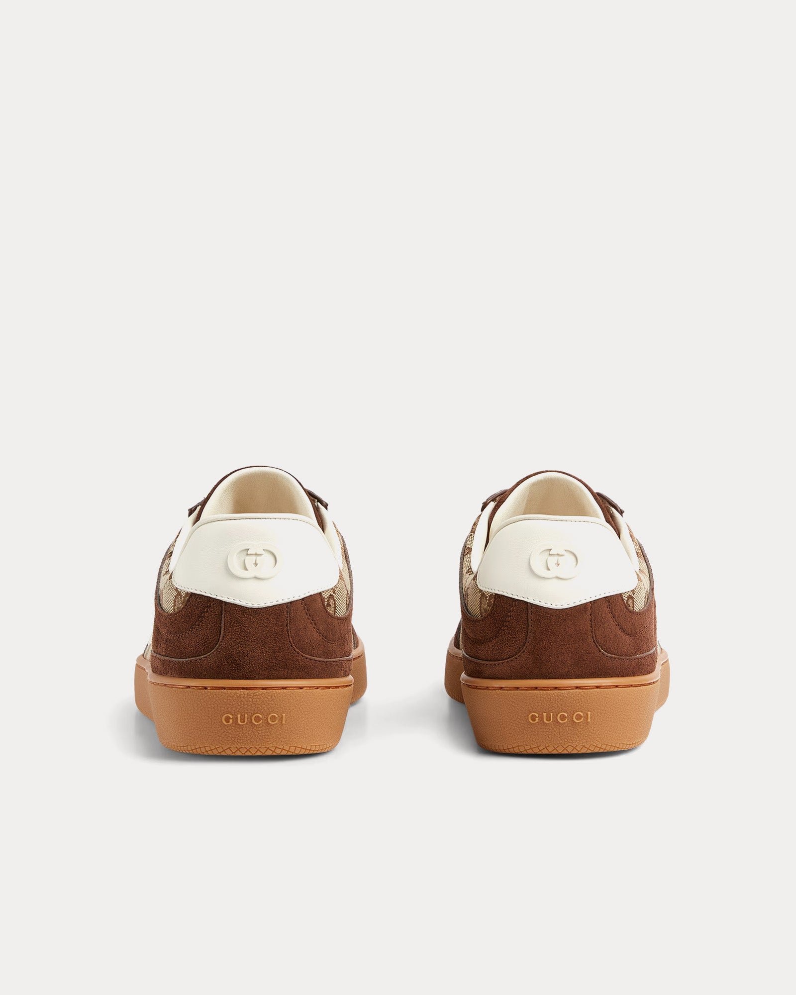 Baskets basses Gucci G75 en daim et toile GG marron foncé – Image 3