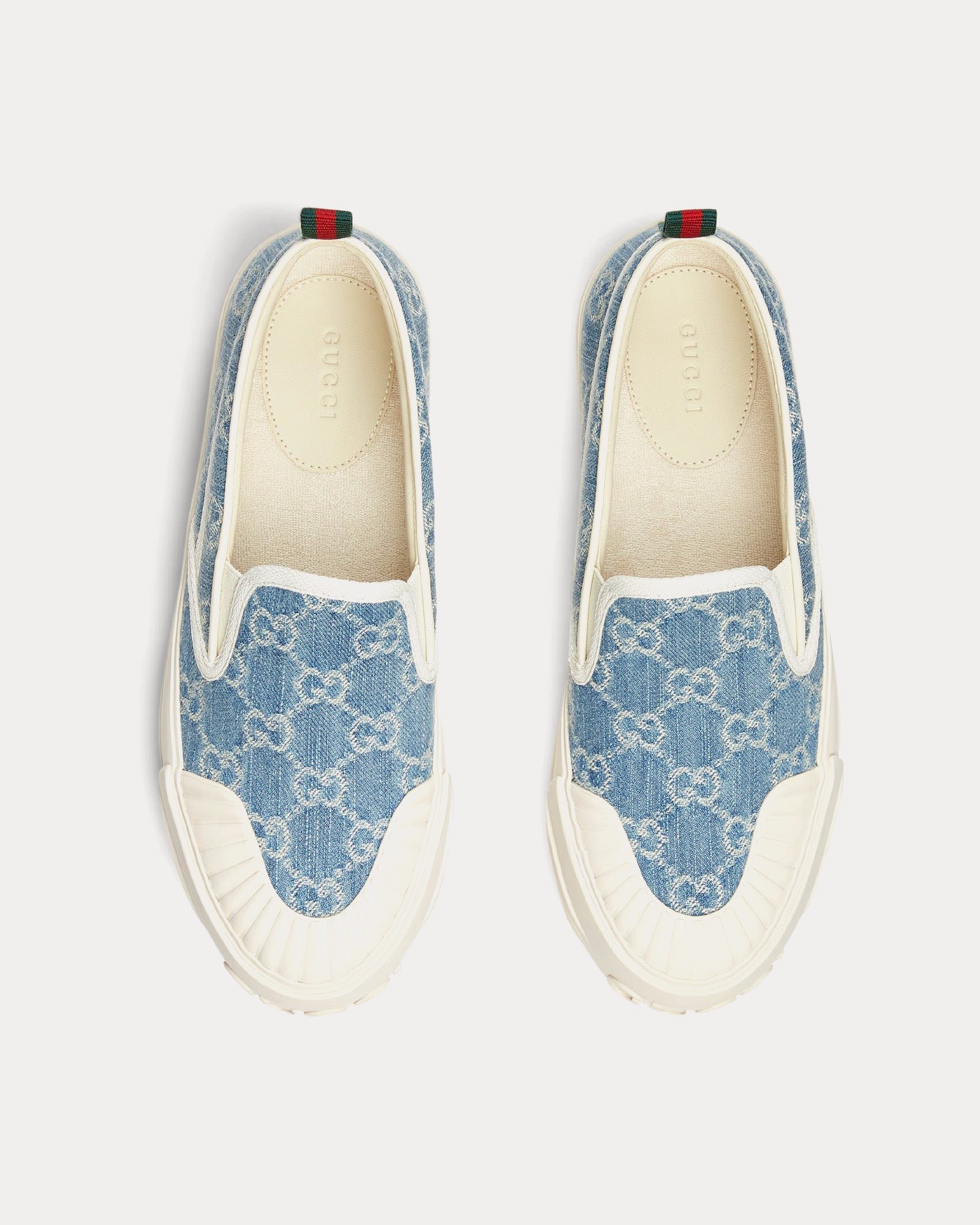 Baskets à enfiler bleu clair Gucci GG Denim – Image 2