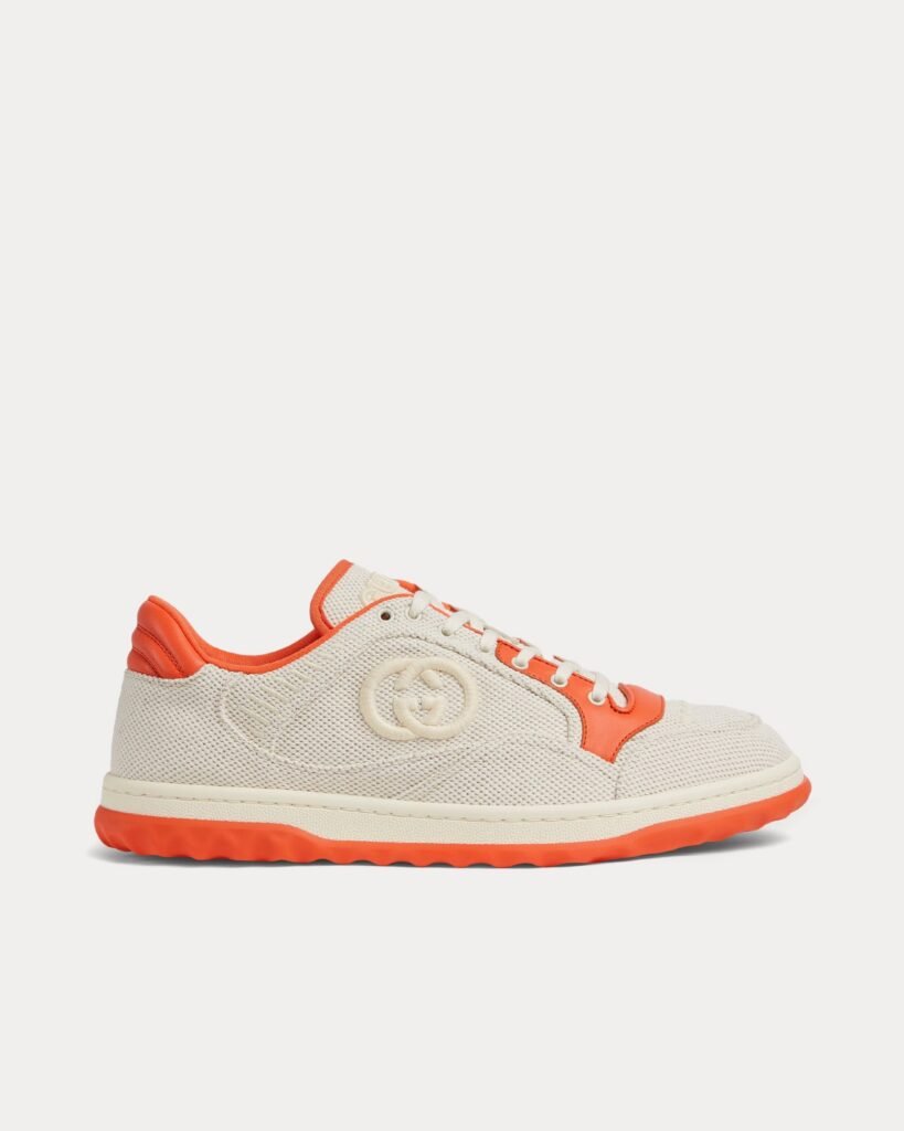 Baskets basses Gucci MAC80 en toile beige/orange