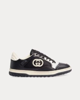 Baskets basses Gucci MAC80 en cuir noir/blanc