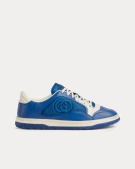 Baskets basses en cuir bleu Gucci MAC80