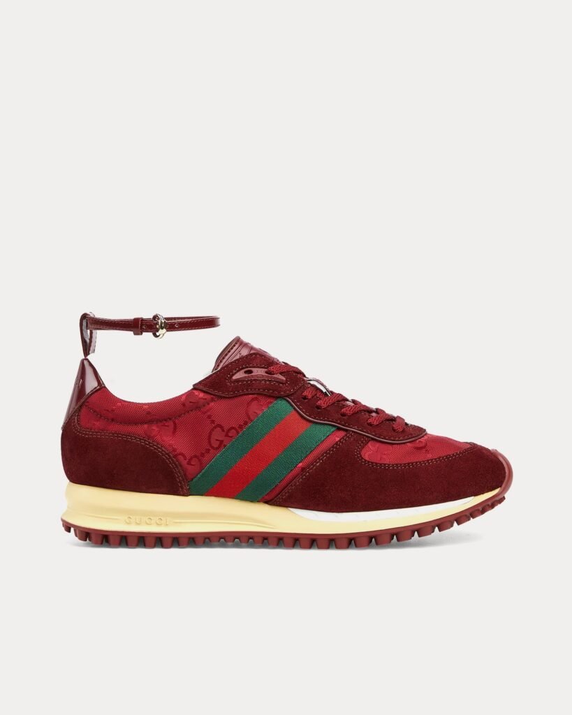 Baskets basses Gucci Re-Motion en nylon GG Rosso Ancora rouges