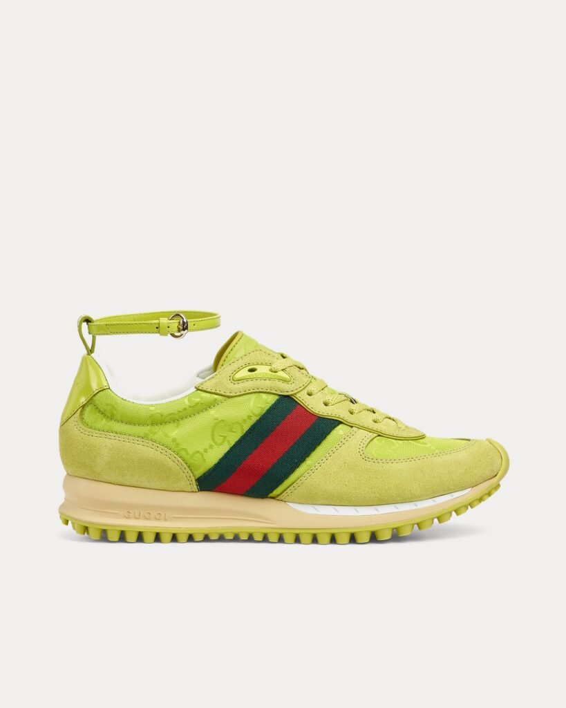 Baskets basses Gucci Re-Motion avec nylon GG vert acide