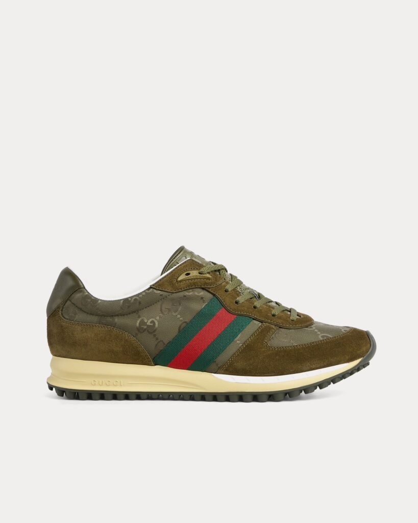 Baskets basses Gucci Re-Motion en toile GG originale vert foncé