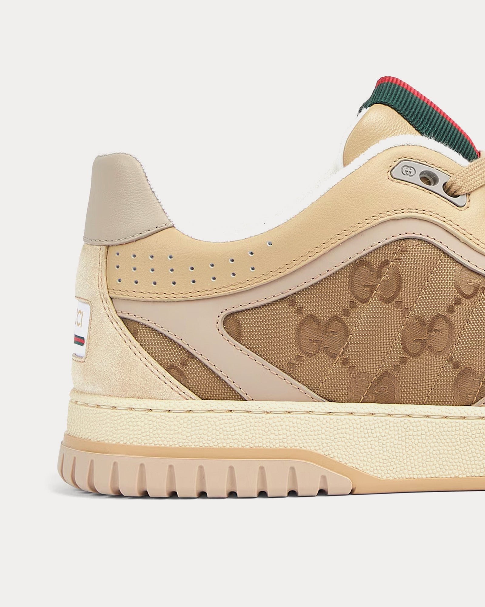 Baskets basses Gucci Re-Web avec nylon GG beige/marron foncé – Image 5