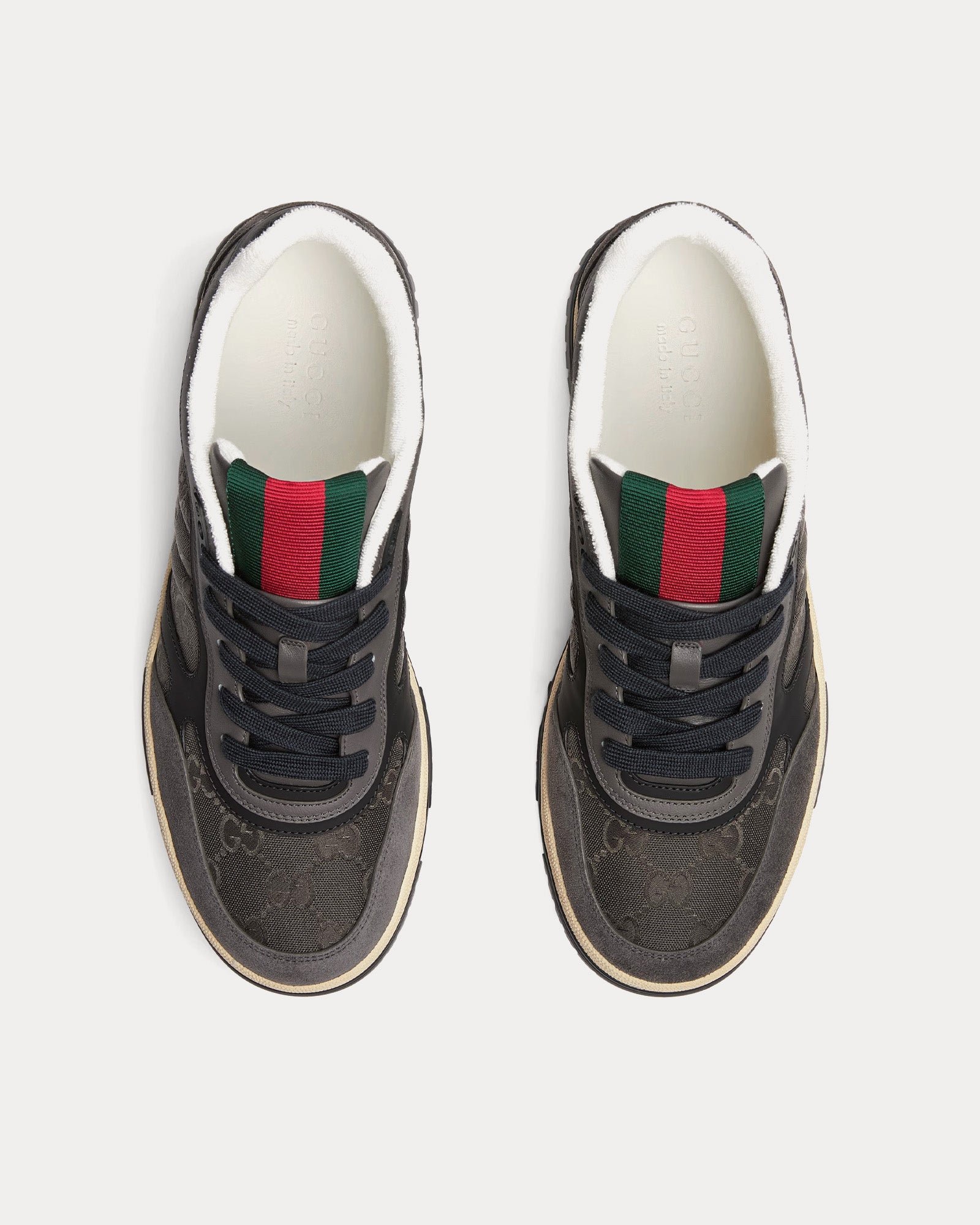 Baskets basses Gucci Re-Web avec GG en nylon gris – Image 2