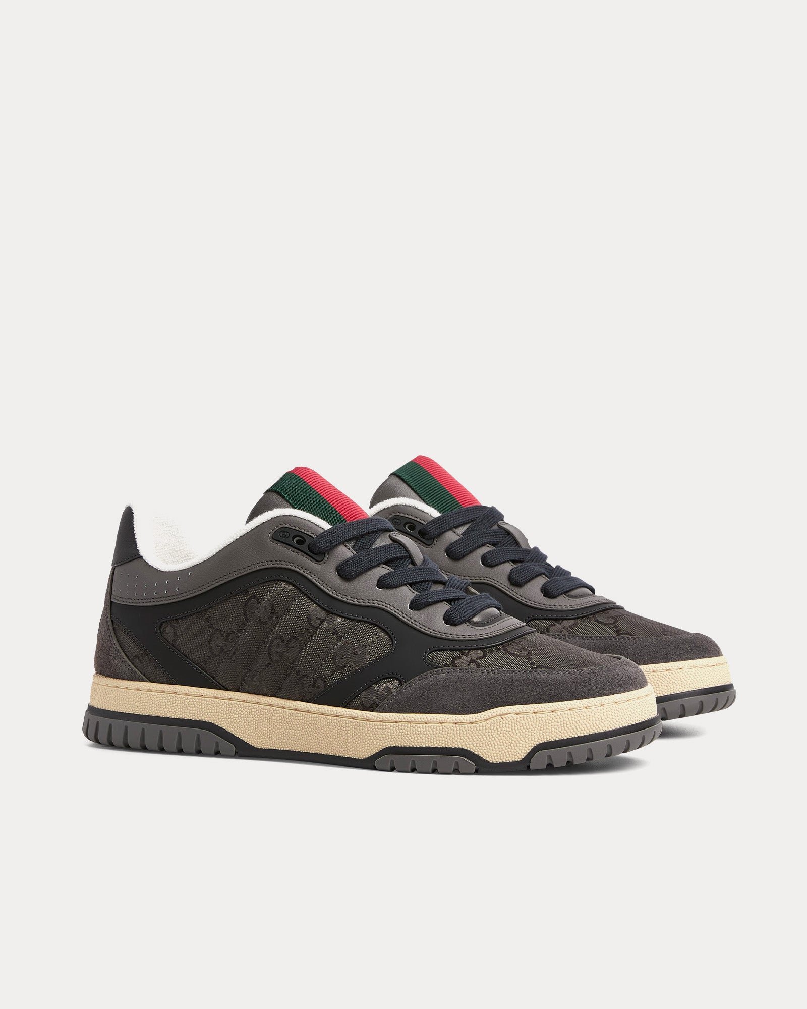 Baskets basses Gucci Re-Web avec GG en nylon gris – Image 3