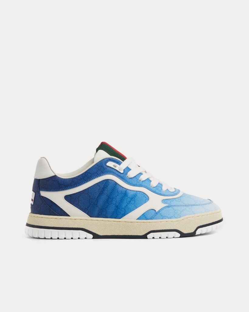 Baskets basses Gucci Re-Web avec motif GG Supreme bleu dégradé