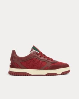 Baskets basses Gucci Re-Web avec nylon GG Rosso Ancora rouges