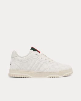 Baskets basses Gucci Re-Web GG Supreme en toile beige/blanc