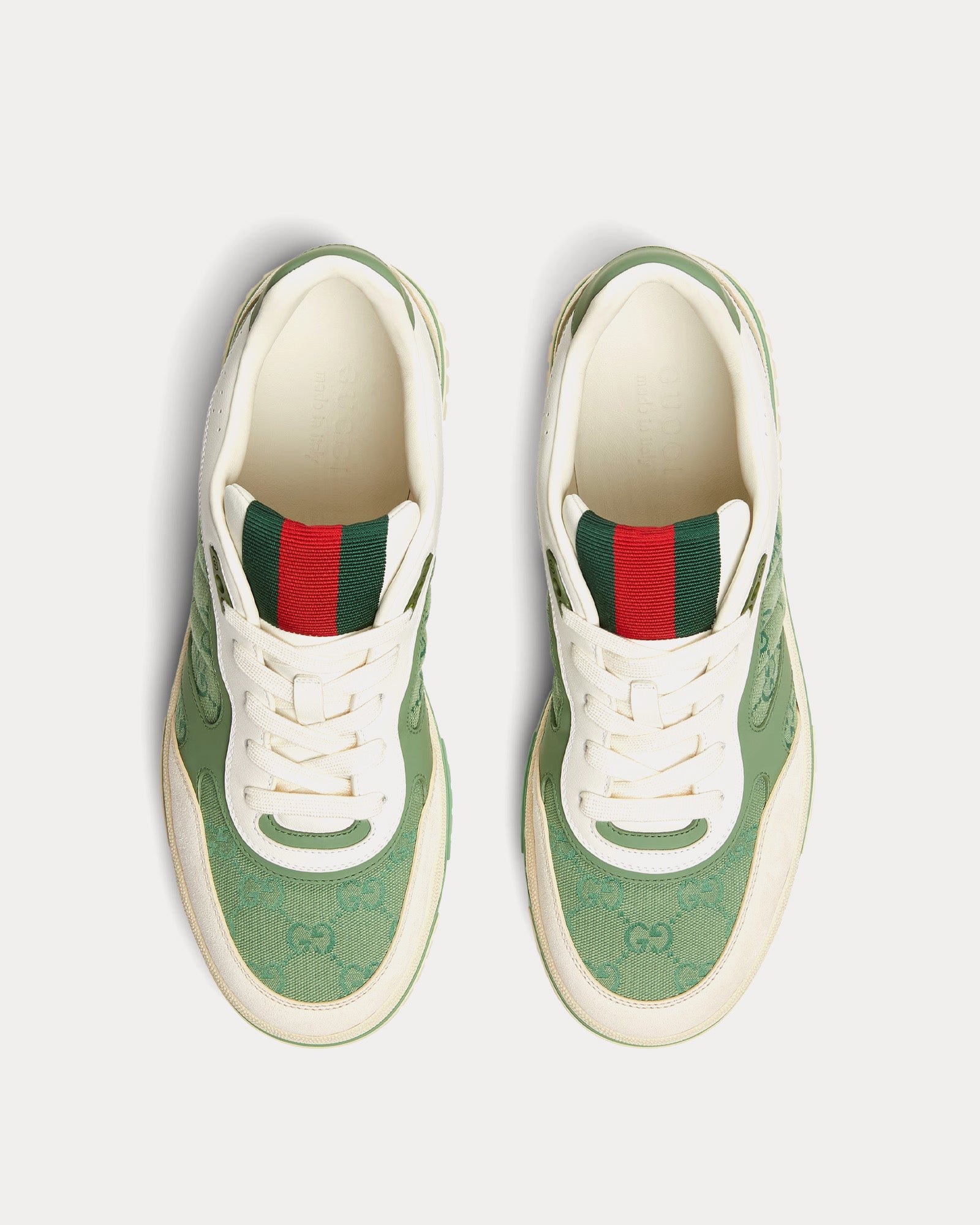 Baskets basses Gucci Re-Web avec toile GG vertes – Image 2