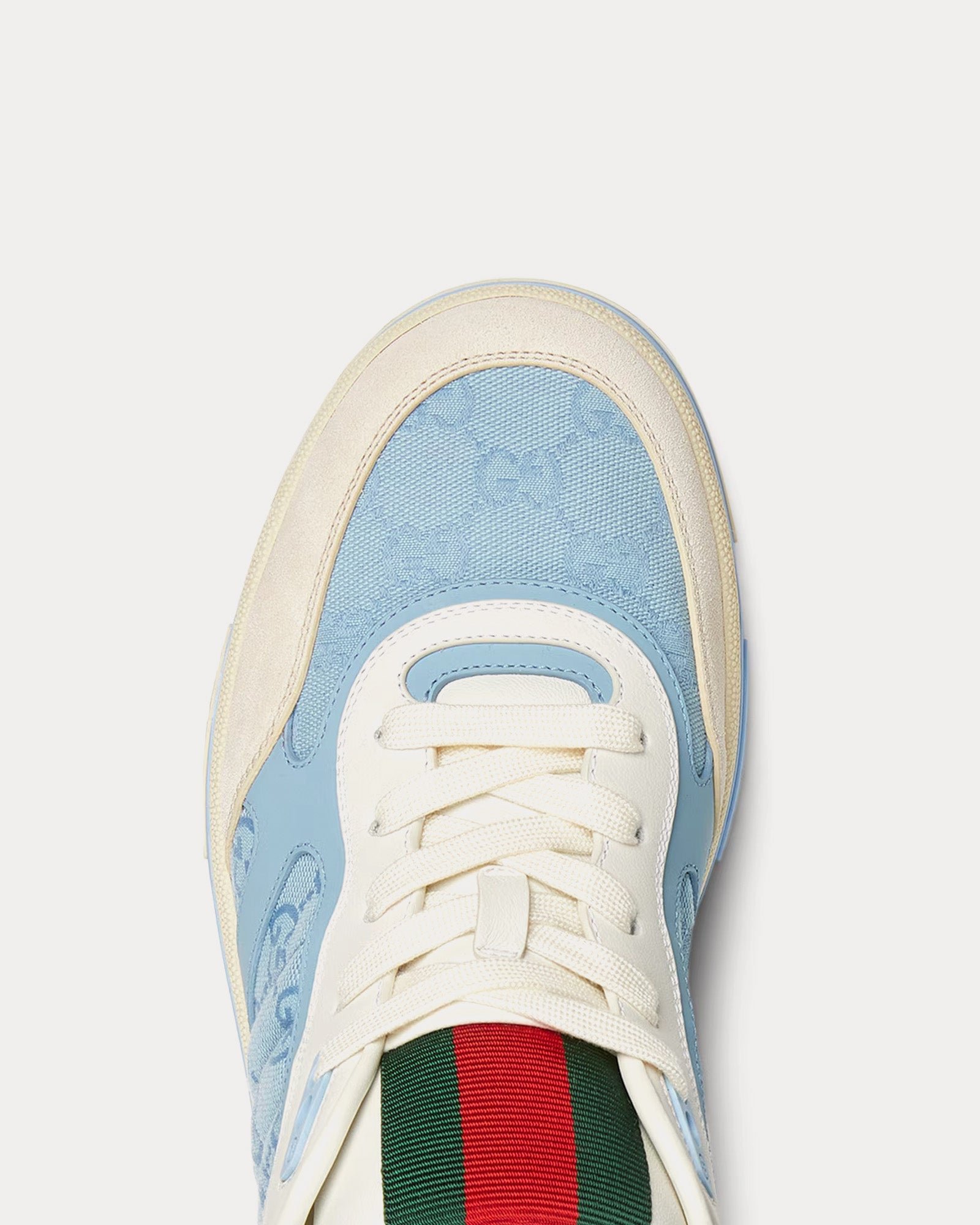 Baskets basses bleu clair Gucci Re-Web avec toile GG – Image 5