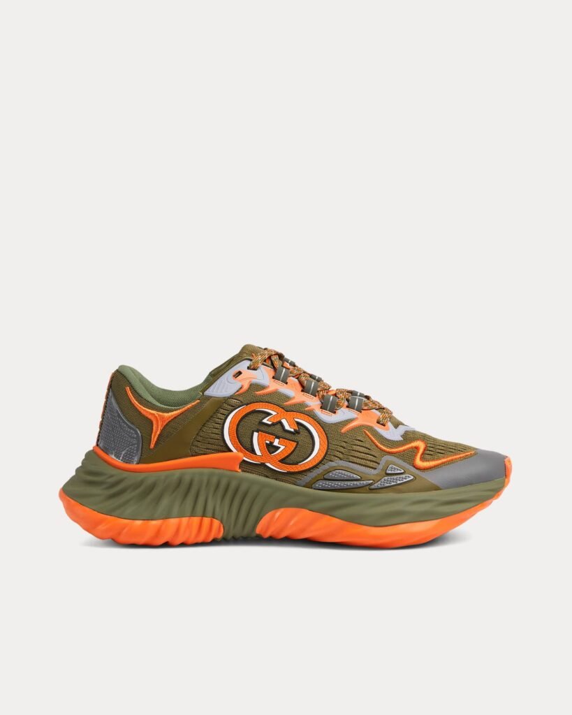 Baskets basses Gucci Ripple Mesh vertes/oranges