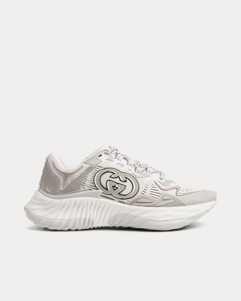 Baskets basses Gucci Ripple Mesh blanches/grises
