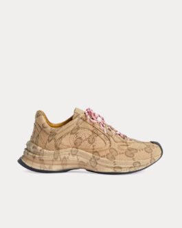 Baskets basses Gucci Run GG Print beige/ébène