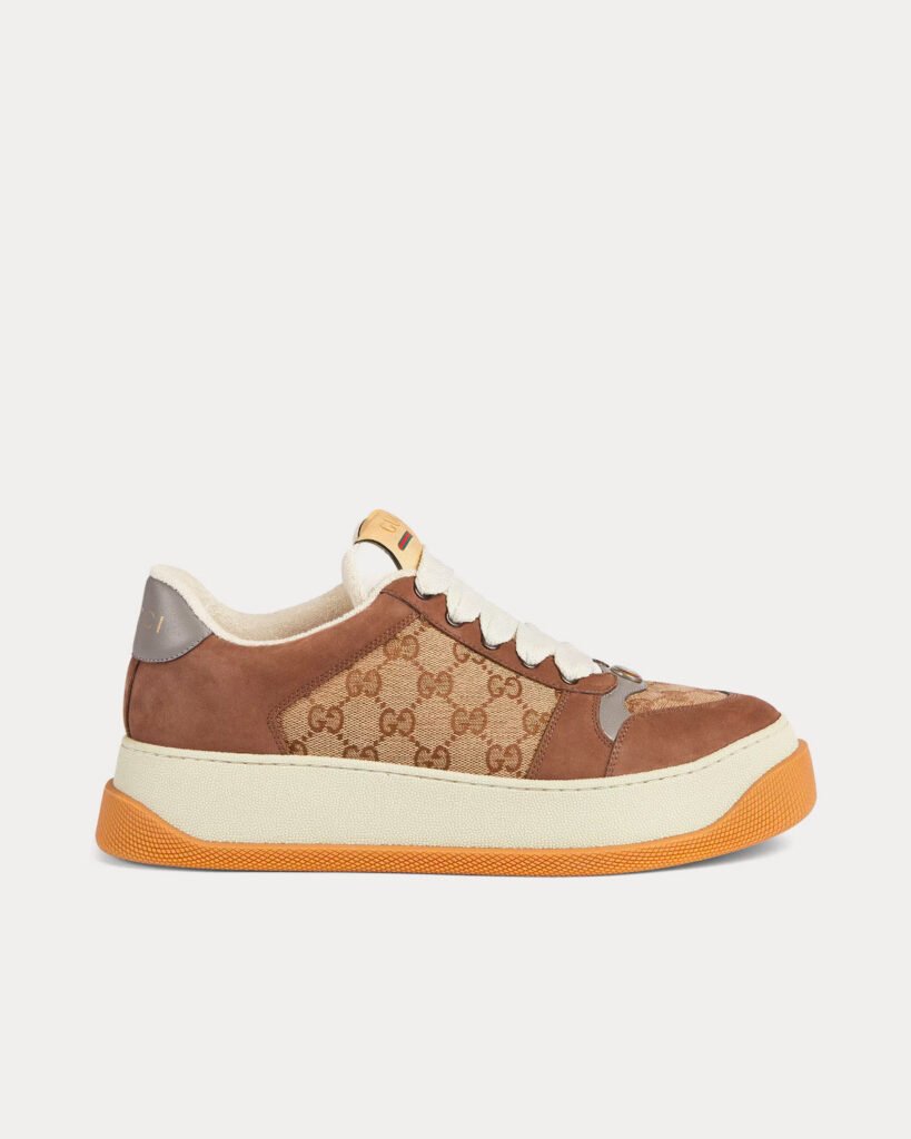 Baskets basses Gucci Screener GG en toile beige/ébène
