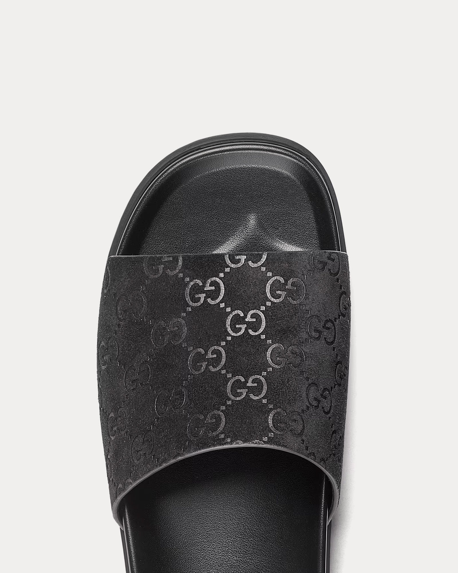 Sandales Gucci à brides coulissantes en daim GG noir – Image 5