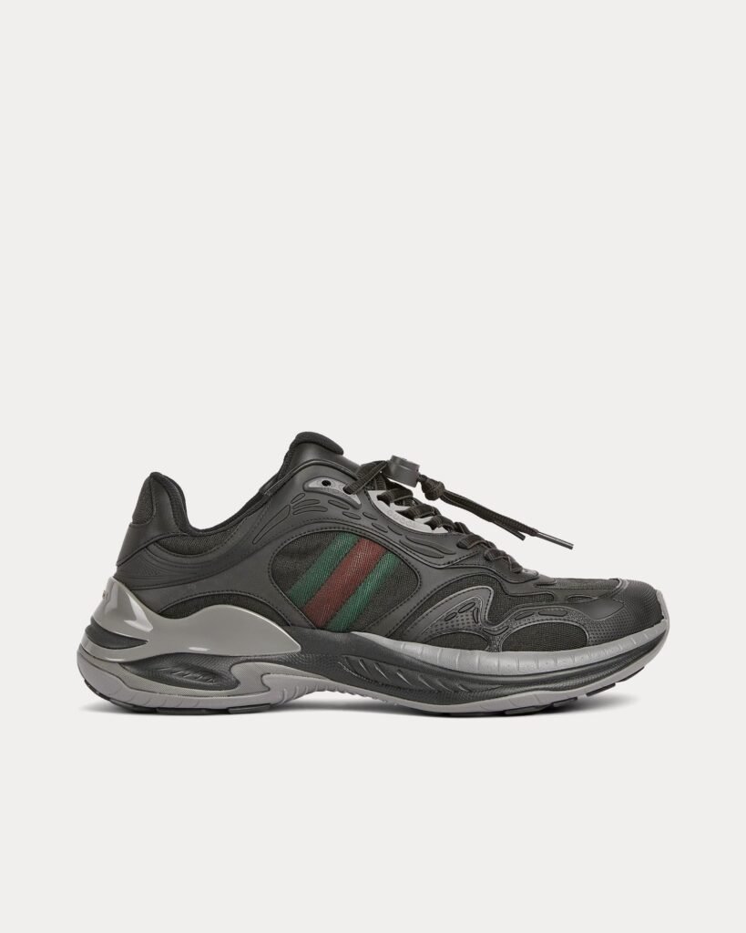 Baskets basses Gucci 2.0 en maille et cuir noir/gris