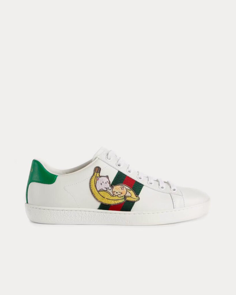 Baskets basses blanches Gucci Bananya Ace