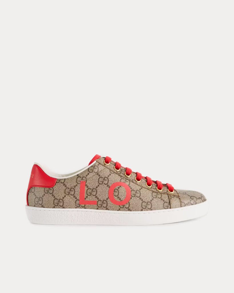Baskets basses Gucci Ace Valentine Ace beige/ébène