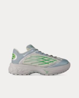 Baskets basses à lacets LV Discovery grises/vertes