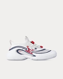 Baskets basses LV Barracuda « America's Cup » blanches, bleu marine et rouges