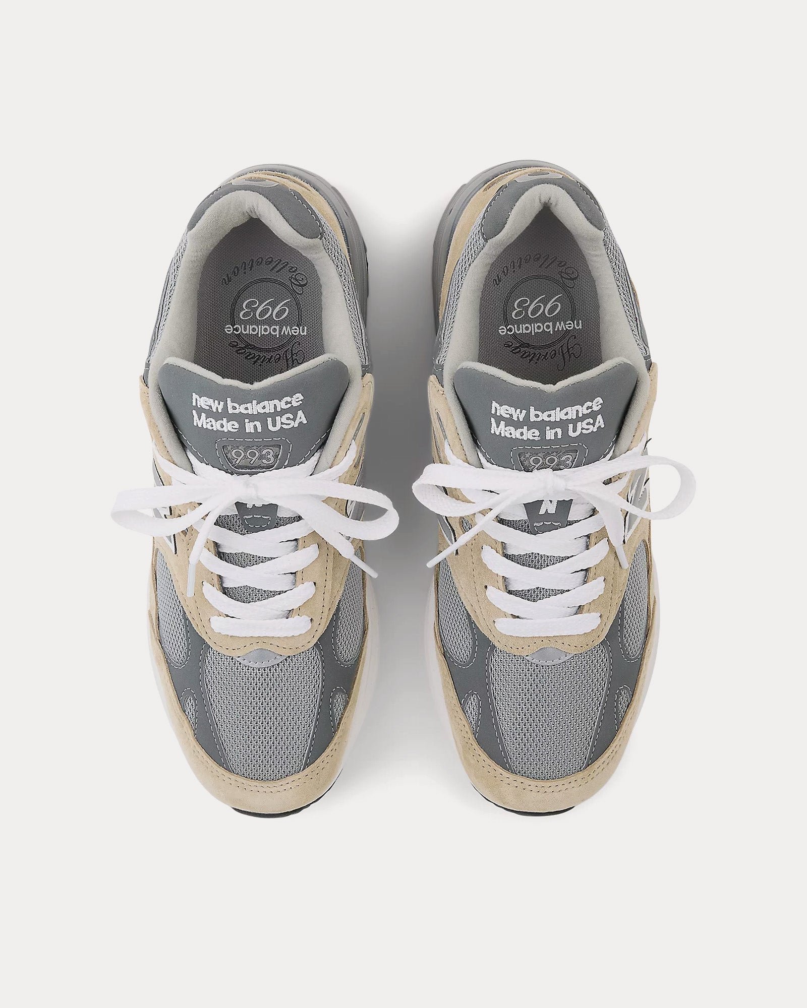 Made in USA 993 Incense / Medium Gray / White Low Top Sneakers – Image 2