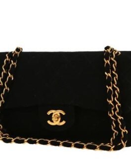 Sac à main Chanel Timeless Classic en toile matelassée noire