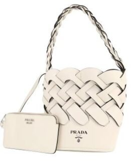 Sac à main Prada Bucket bag en cuir blanc
