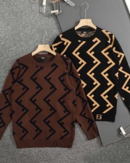 Pull Fendi homme/femme – Sweat en maille coton imprimé logo FF multicolore